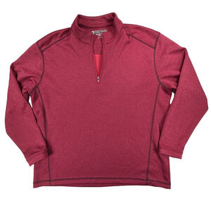 Pebble Beach Performance 1/4 Zip Pullover Sweatshirt in Red (Men's L)